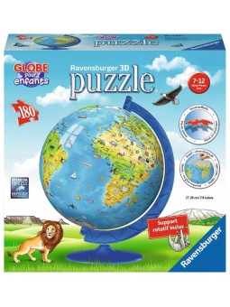 Puzzle 3D Globe animaux