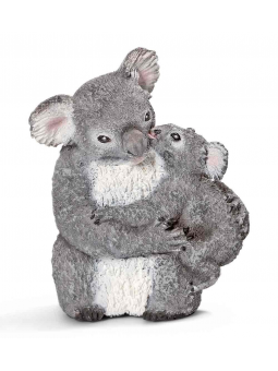 Koala femelle avec jeune koala