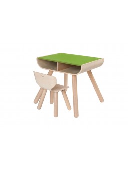 Table verte + 2 chaises